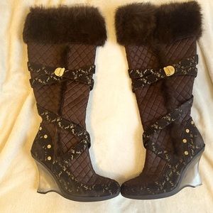Vintage Brown BabyPhat Boots with the Fur! Size 8.5